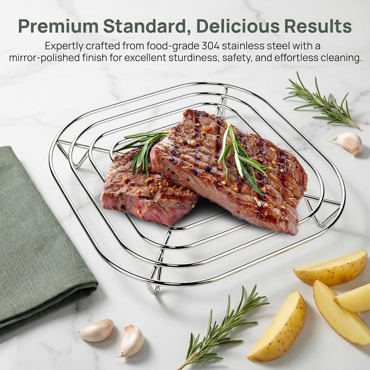 2 Grillroste für Ninja CRISPi PRO XL Fritteuse AS101EU, Rack aus Edelstahl SUS304 für Behälter aus G