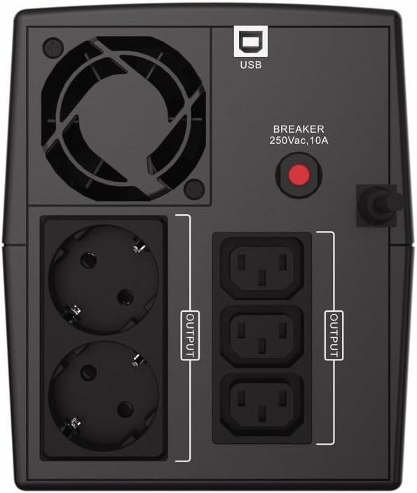 CONCEPTRONIC ZEUS08EM 1500VA 900W USV, IEC x 3, Schuko x 2, HID USB, AVR