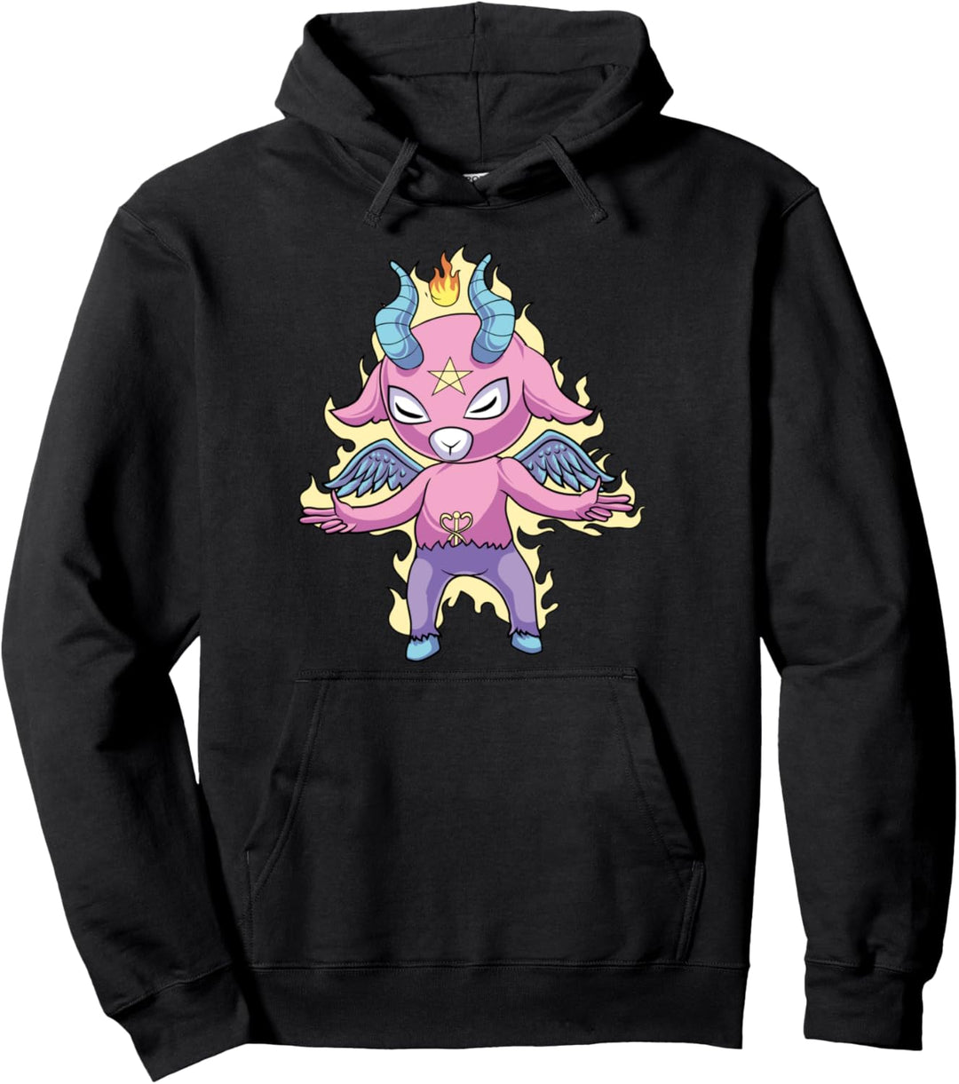 Pastell Goth Baphomet Satanisches Monster Ziege Kawaii Emo Pullover Hoodie
