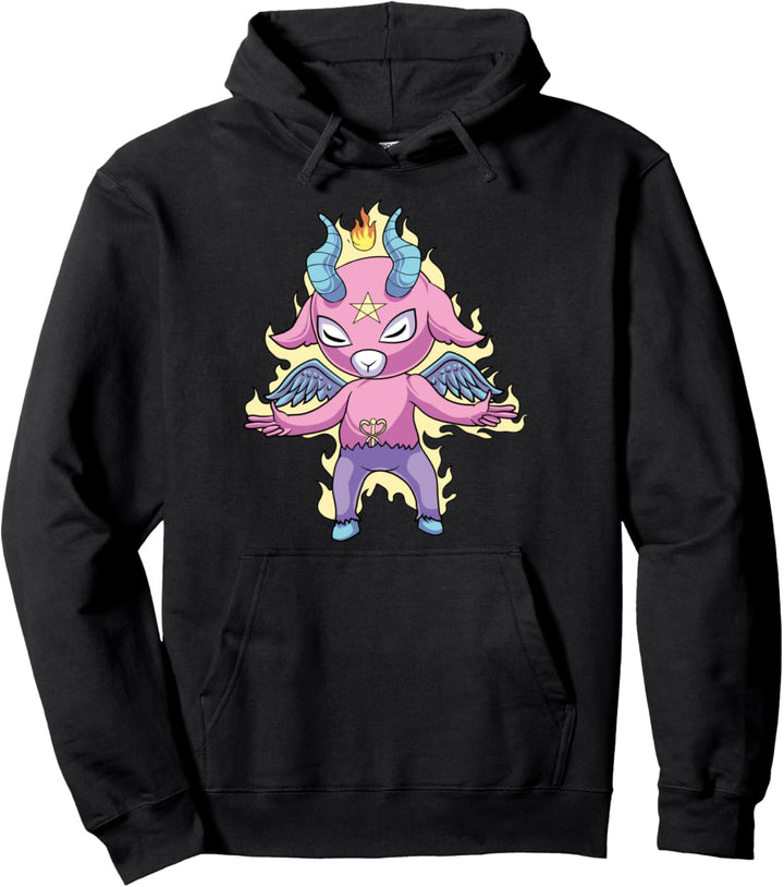 Pastell Goth Baphomet Satanisches Monster Ziege Kawaii Emo Pullover Hoodie