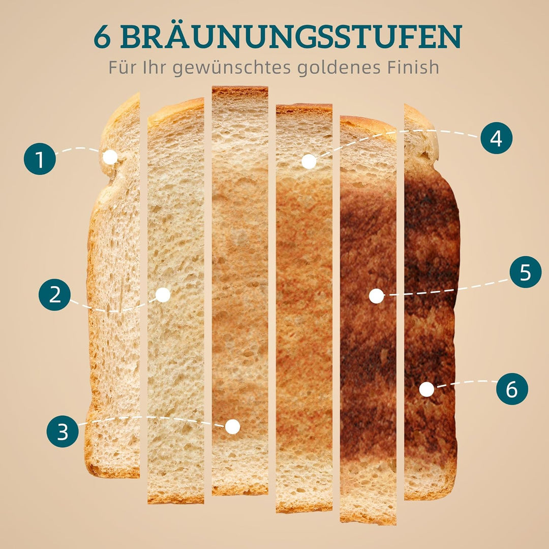 HOMCOM Wasserkocher Toaster Set 1,7L Edelstahl Wasserkocher 2 Scheiben Toaster mit 6 Bräunungsstufen