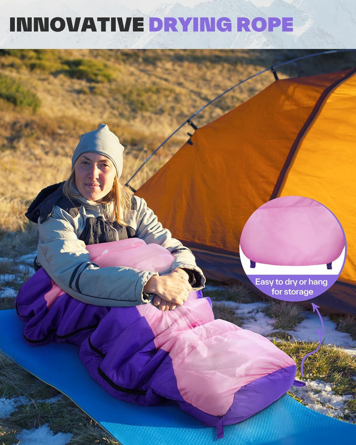 Sportneer Schlafsack - Kleines Packmass & Ultraleicht (950g/1500g) - Mumienschlafsack Outdoor Sommer