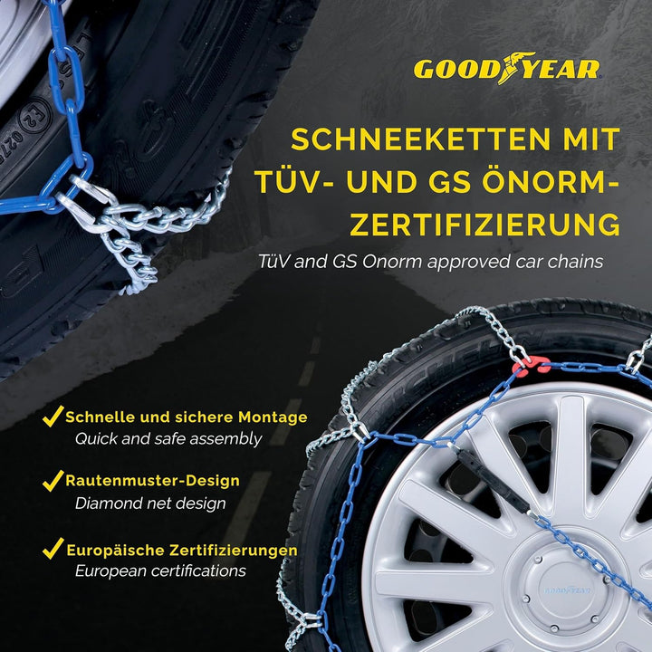 Goodyear 77956 Schneeketten 7 mm für auto, Grösse 110, Grösse 110