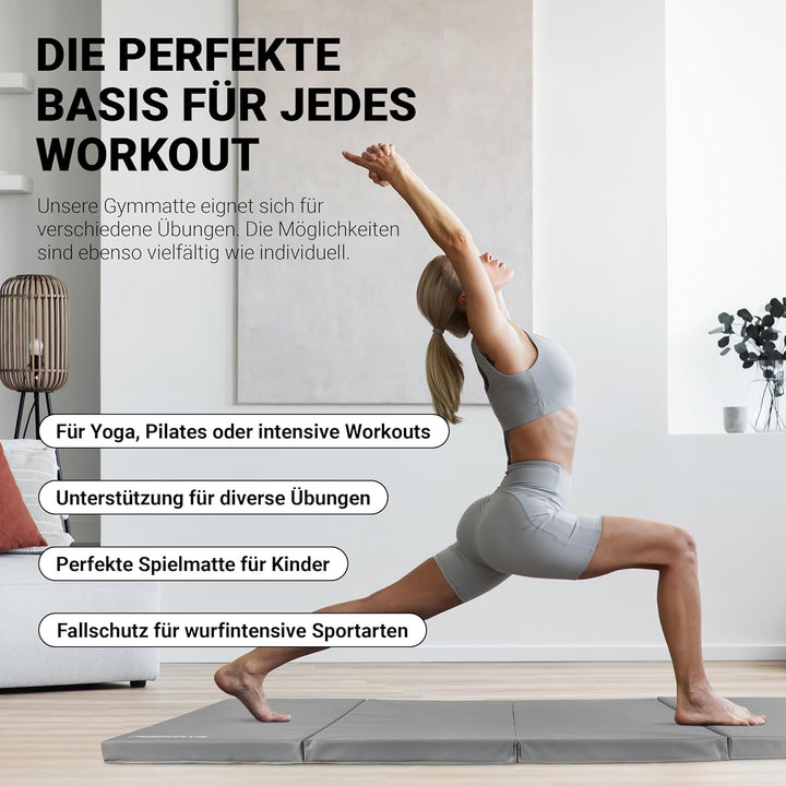MSPORTS Turnmatte Premium klappbare Weichbodenmatte 190 x 80 x 5 cm Gymnastikmatte faltbare Sportmat