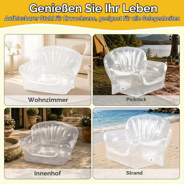 Sofa aus Transparentem PVC, Stauraum und Organisation (M), M