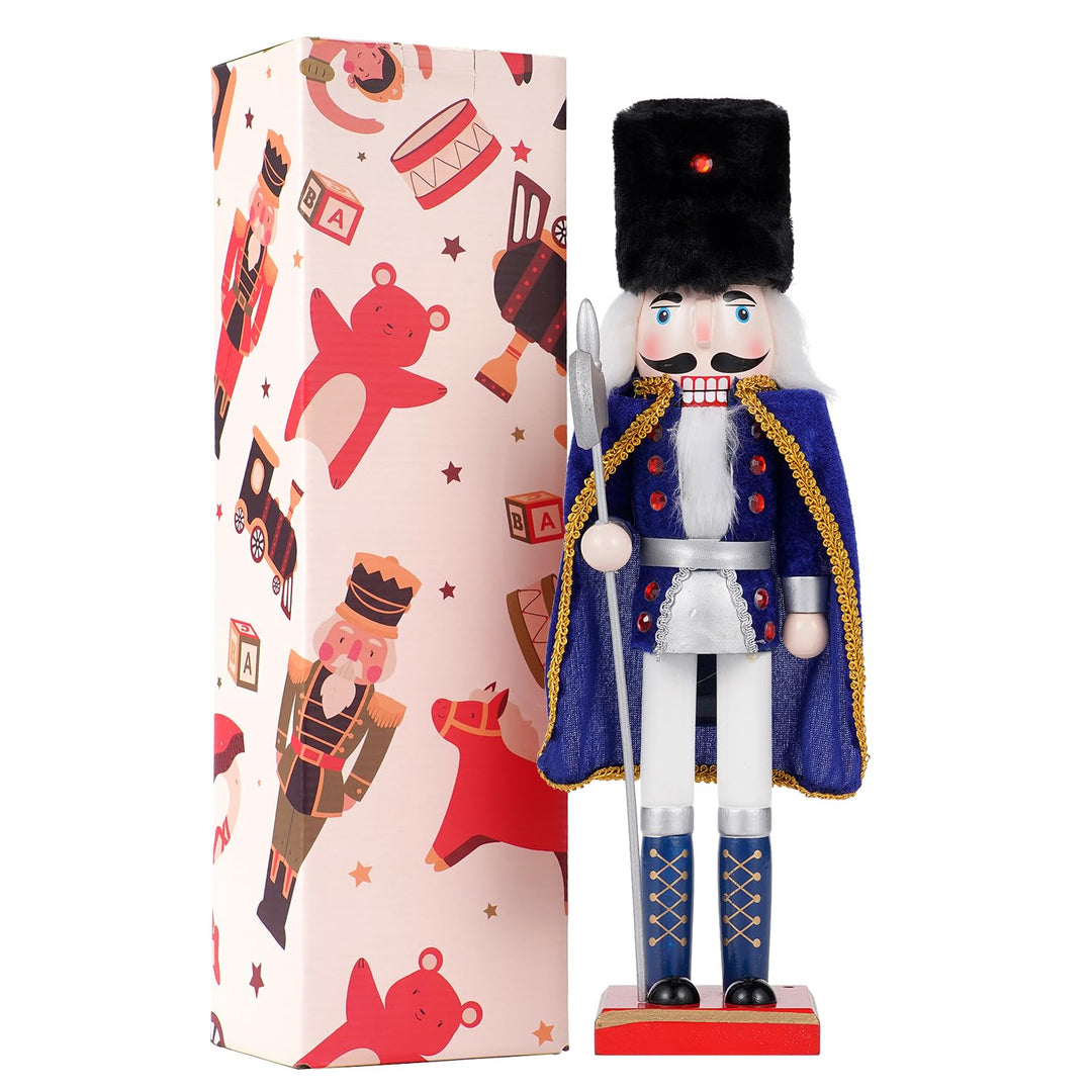 COMBIUBIU 38 cm Nussknacker Figuren Holz Nussknacker Soldaten,Traditionelle Weihnachten Nussknacker
