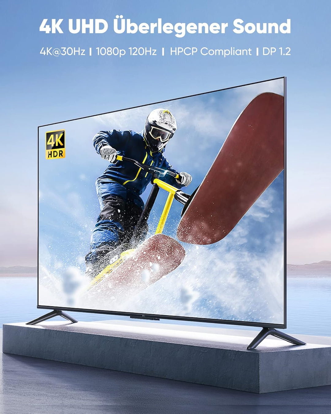 Highwings 4K DisplayPort auf HDMI Kabel 1.8M 2Pack, DP auf HDMI Verbindungskabel Unidirektionaler Ny