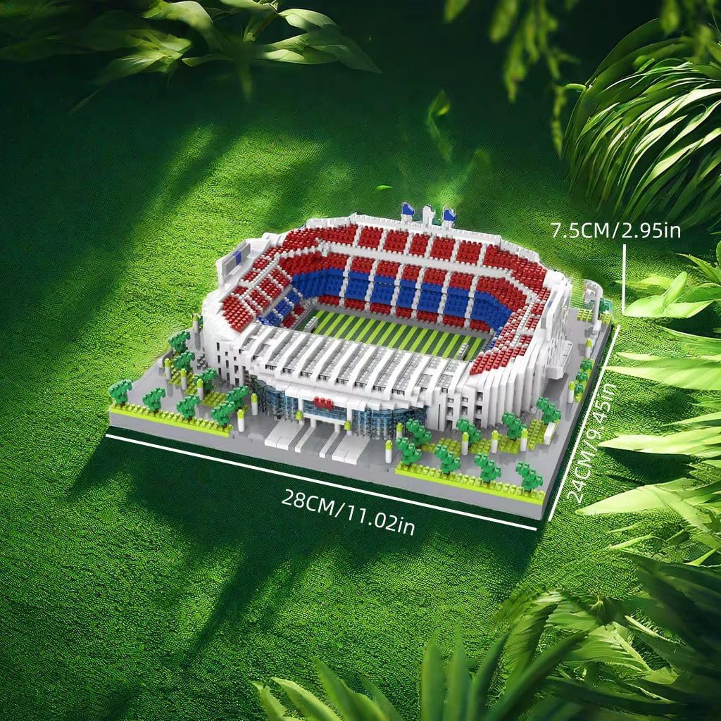 Atomic Building Barcelona Football Club Camp NOU Stadion. Modell zum Zusammenbau mit Nanoblöcken. Me