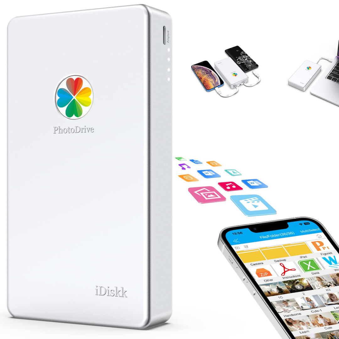 iDiskk 1TB Externe Lightning-Festplatte 3 in 1HDD, MFi-zertifizierte Festplatte für iPhone,USB-C tra