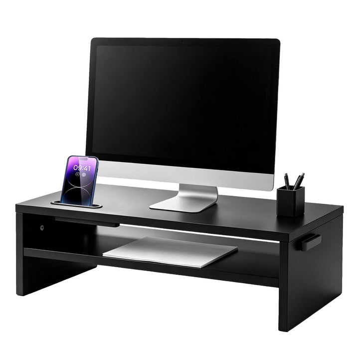 Lucn Monitorständer aus Holz, 2-stöckig, 420 mm, Desktop-Computer-Erhöhung, 142 mm Höhe, ergonomisch