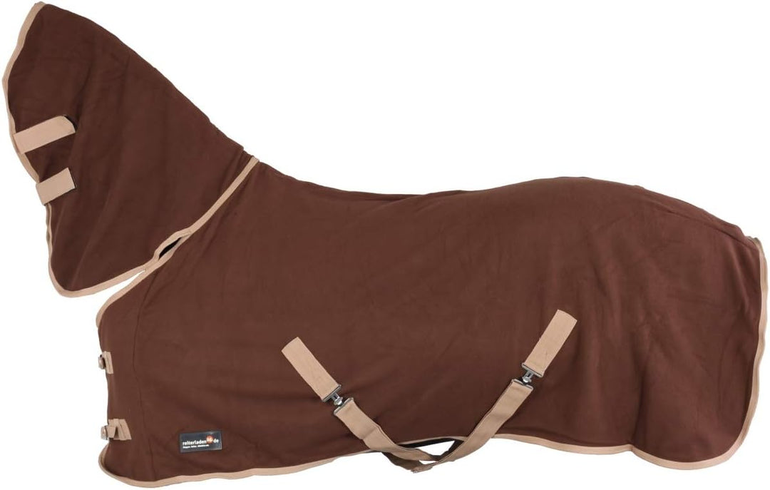 RL24 Abschwitzdecke mit Halsteil und Kreuzgurt (abnehmbar) BASICLINE Dunkelbraun 125cm, dunkelbraun