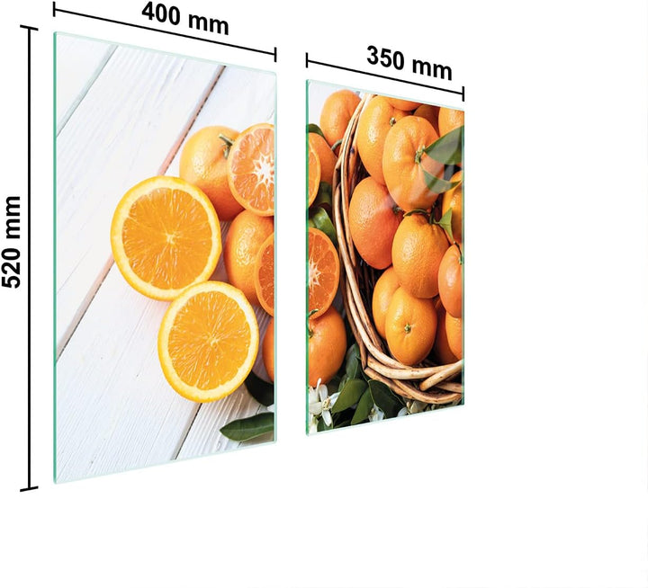DarHaus Herdabdeckplatten tweiteilig 75x52 cm Ceranfeld Abdeckung Glas Spritzschutz Abdeckplatte Gla
