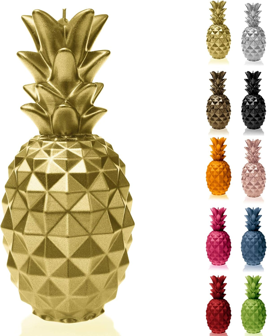 Candellana Ananas Paraffinkerze 100x100x210 mm - Gold Kerze Dekorativ - Kerzen Aesthetic 3D - Candle