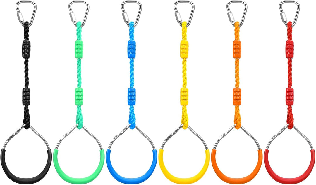 PELLOR Kinder Klettern Ringe, Multifunktions Turnringe, Multifunktions Trapeze Schaukel mit Kunststo