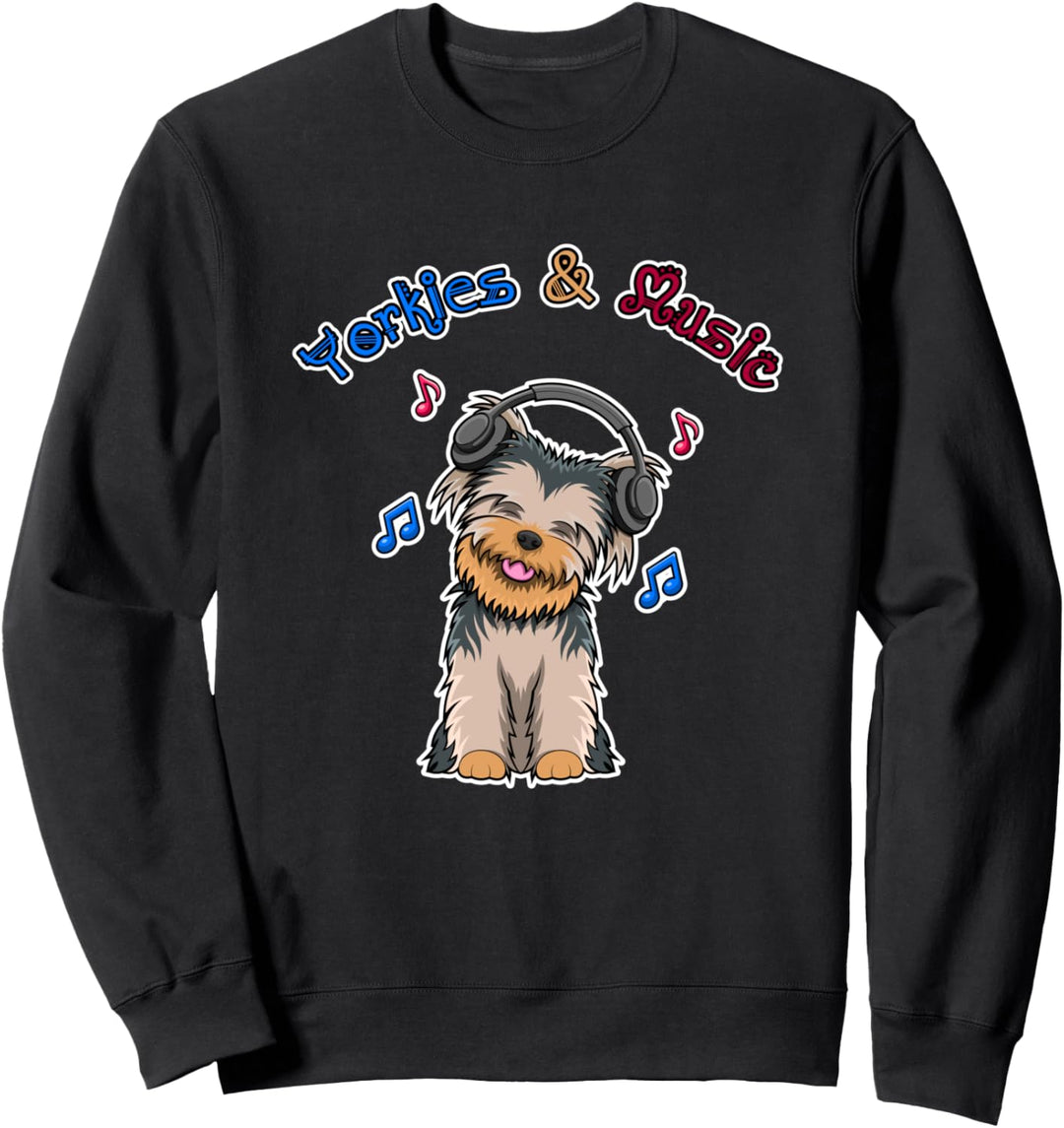 Yorkies und Musik Niedliche Yorkshire-Musiknoten Sweatshirt