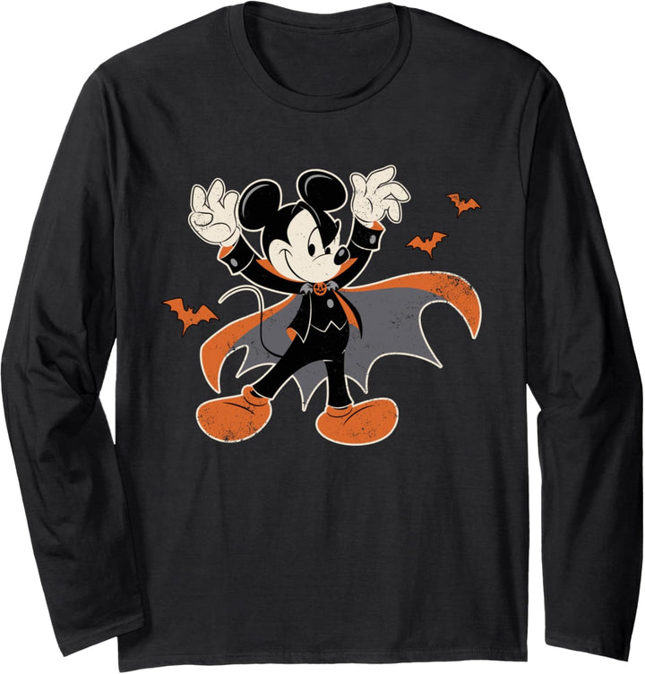 Disney Mickey Mouse Spooky Dracula Costume Halloween Langarmshirt