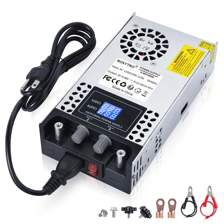 BOSYTRO Regelbares Netzteil 0-48V 0-12.5A 600W Schaltnetzteil Transformator Power Supply Trafo 230v