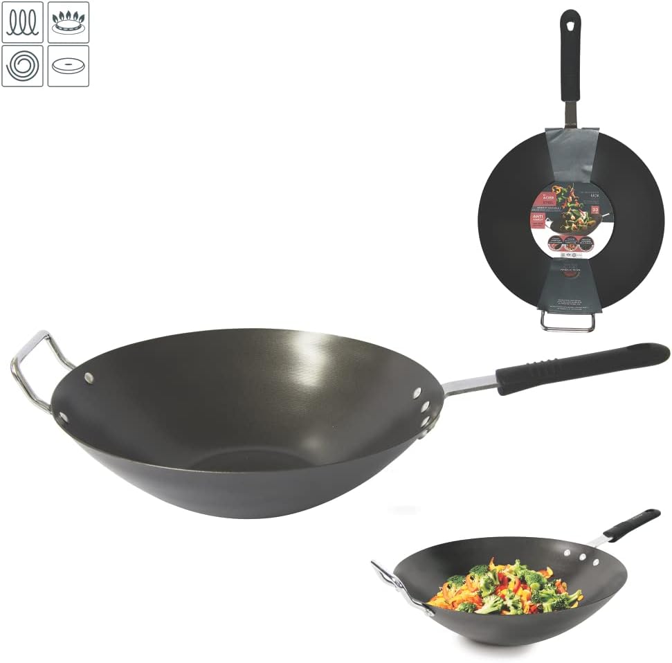 COOK CONCEPT Stahl-Wok für alle Wärmequellen, 33cm