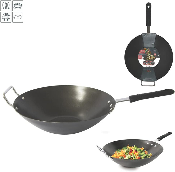 COOK CONCEPT Stahl-Wok für alle Wärmequellen, 33cm