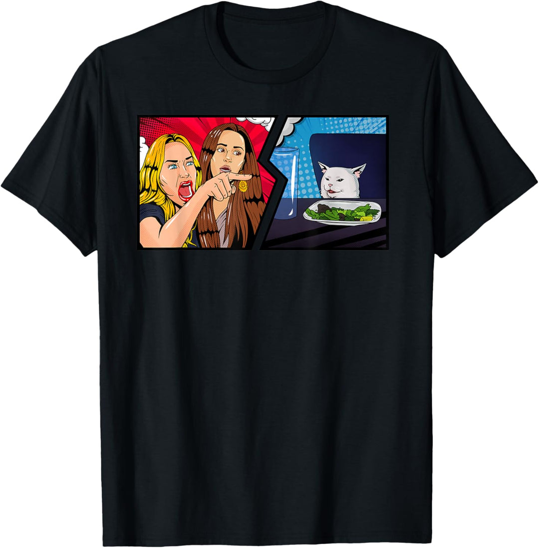 Frau schreit Katze Meme an T-Shirt