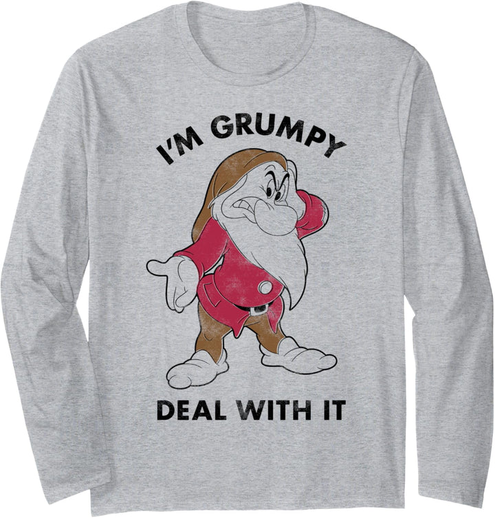 Disney Snow White I'm Grumpy Deal With It Portrait Langarmshirt