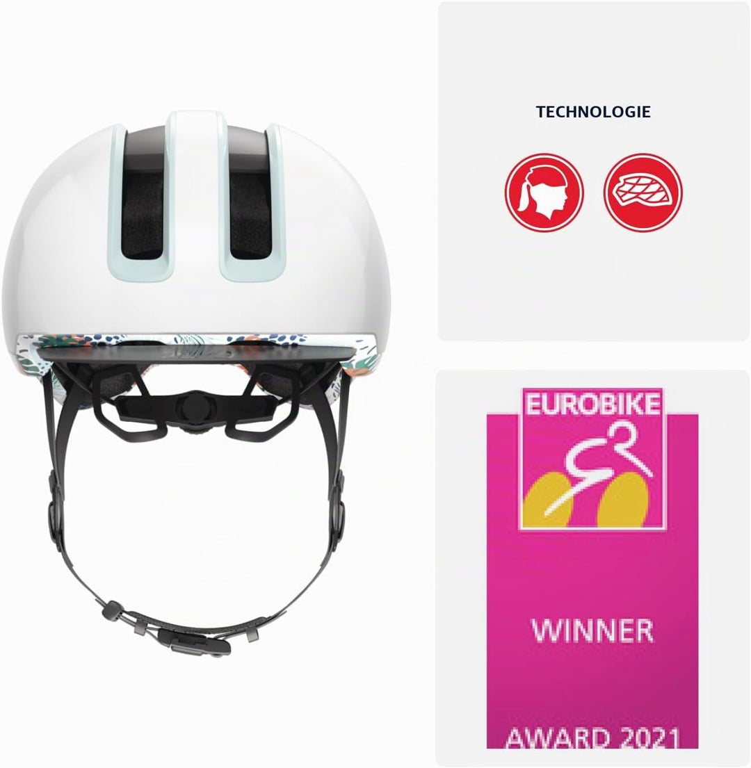 ABUS Urban Helm HUD-Y - mit magnetischem, aufladbarem LED-Rücklicht &amp; Magnetverschluss - cooler Fahr
