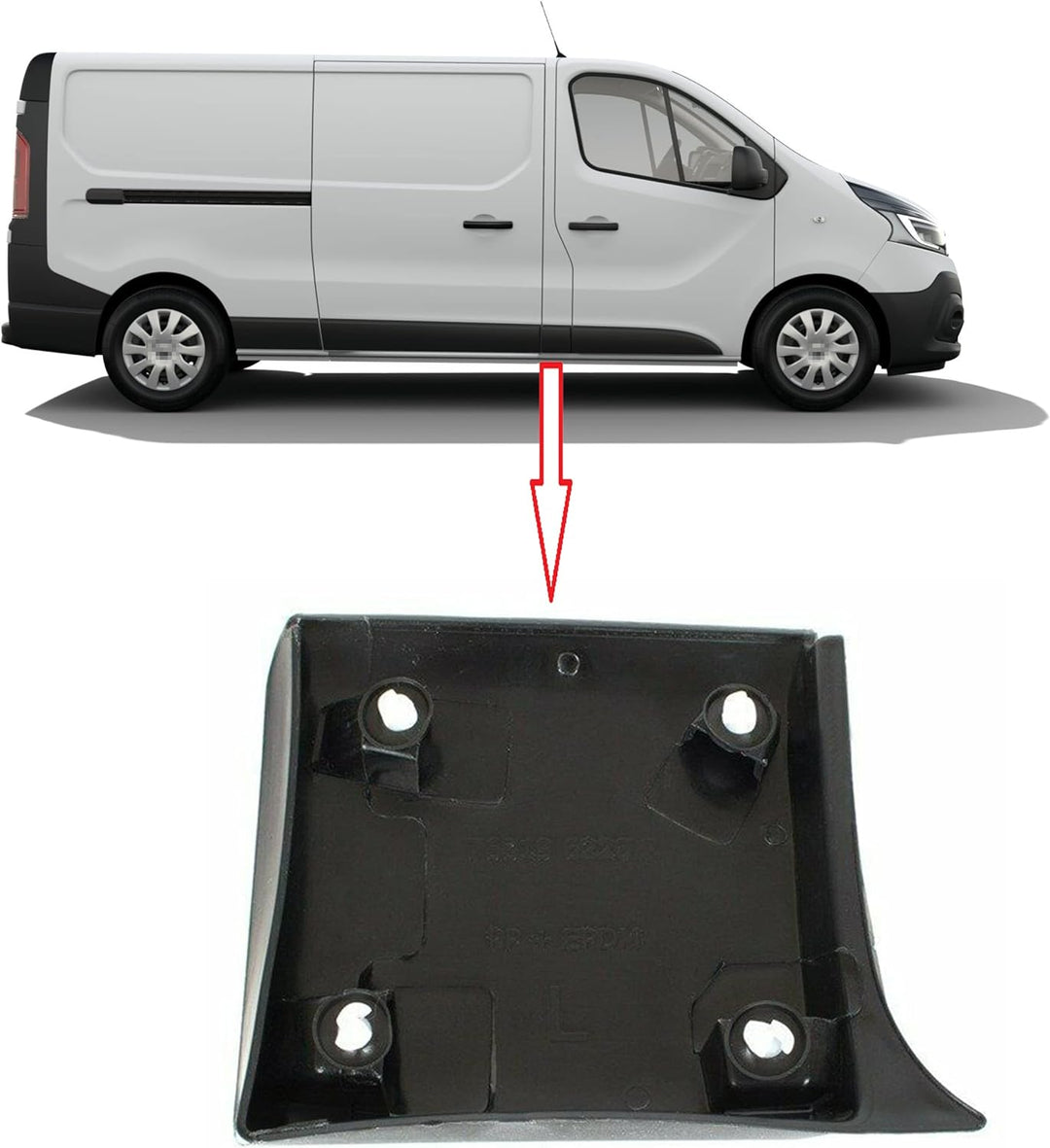 MKAREPART Seiten-Säule Zierleiste Schutzblende Rechts kompatibel mit Trafic MK3 Vivaro B Talento 768