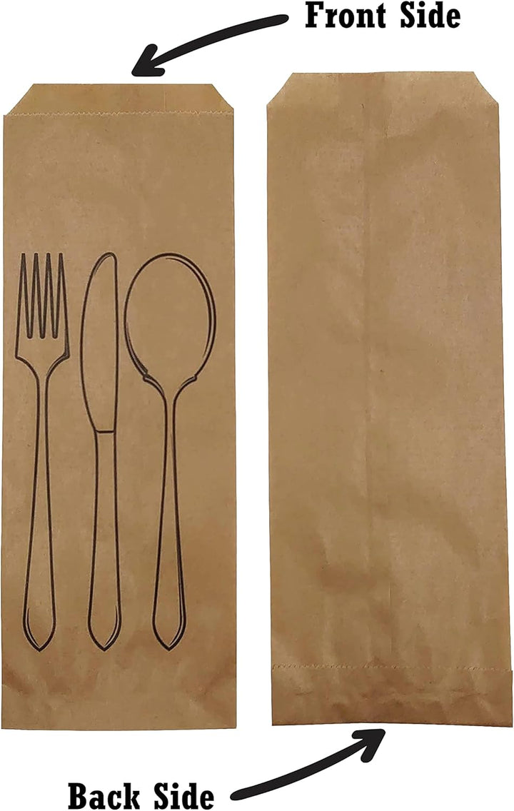 PAKNOR® 1000stk Papiertüte für Besteck - 9 x 25 cm, bestecktaschen papier, kraftpapier tüten, Perfek