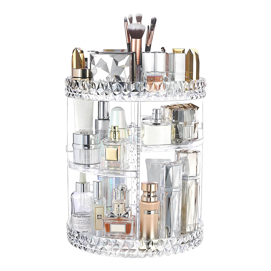 360 Grad drehbarer Make-up-Organizer, Acryl Make-up Organizer für Parfüm Kosmetik Lippenstift, gross