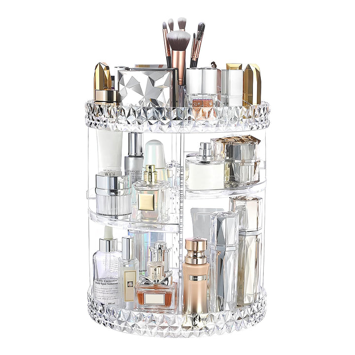 360 Grad drehbarer Make-up-Organizer, Acryl Make-up Organizer für Parfüm Kosmetik Lippenstift, gross