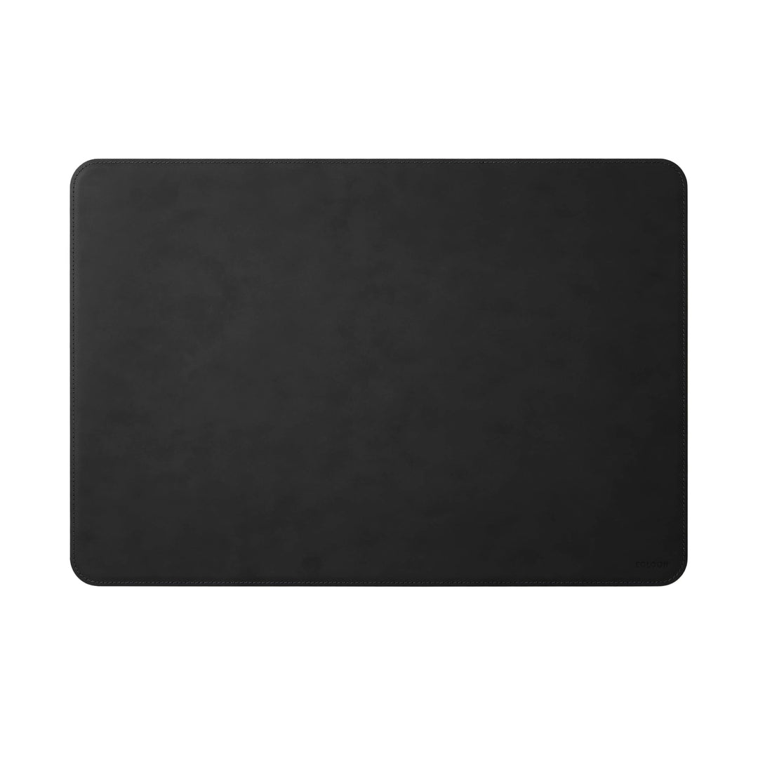 Eglooh - Herms - Schreibtischunterlage aus Leder Schwarz cm 50x35 - Handwerkliche Nähte und abgerund