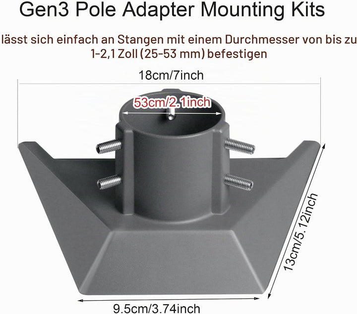 Starlink Gen 3 Rohradapter für Starlink, Montageset für Starlink, V3 Pole Mount, Gen 3 Mount Kit für