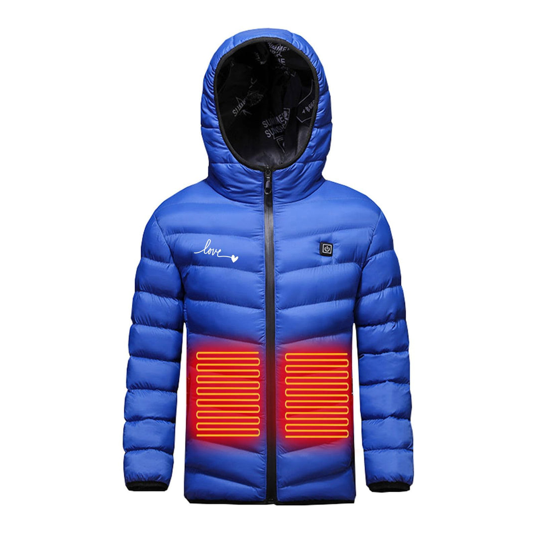 Beheizte Jacke Kinder Heizjacke Beheizbare Jacke mit Kapuze, Warme Jacke Heizjacke mit 3 Heizstufen,
