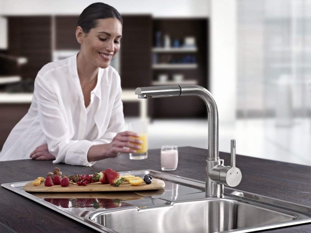 TEKA Armatur ARK 938, Chrom-Wasserhahn für die Küche, mit Auszugbrause