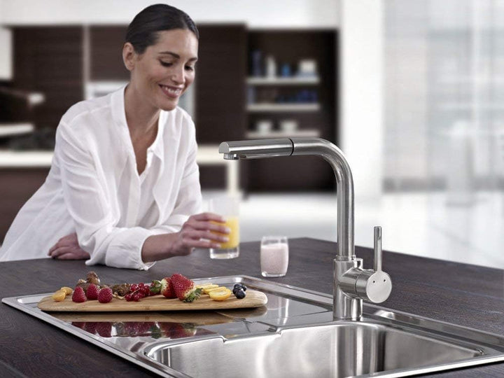 TEKA Armatur ARK 938, Chrom-Wasserhahn für die Küche, mit Auszugbrause