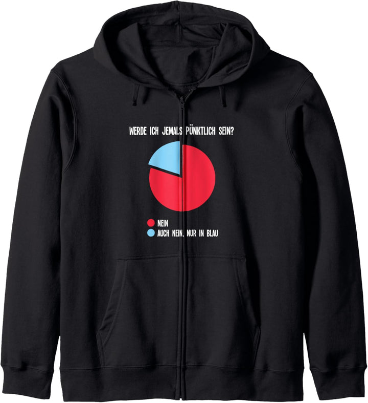 Werde ich jemals pünktlich sein? Tortendiagramm Sarkasmus Kapuzenjacke
