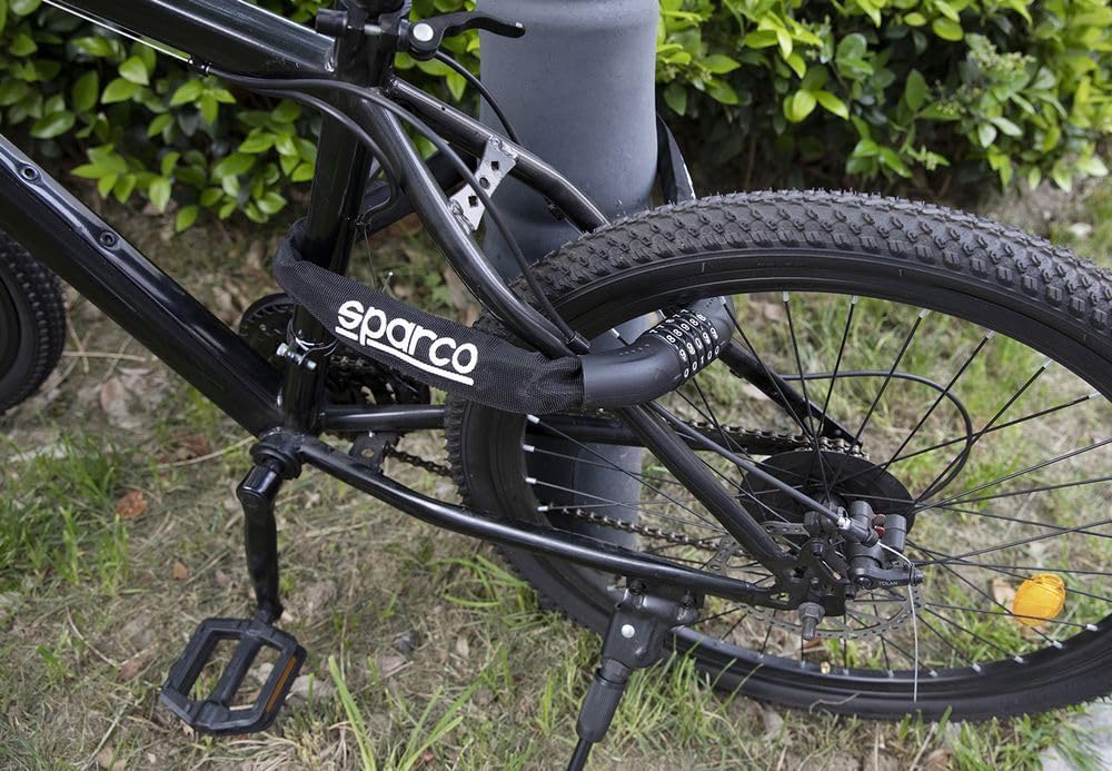 Sparco Vorhängeschloss für Fahrrad, weich, gelb, aus Zinkstahl, Messing, ABS-PVC, mit Kombination
