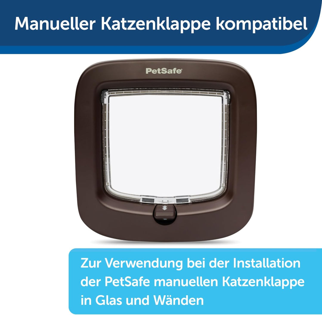 PetSafe Installationsrahmen für Mikrochip &amp; Manuelle Katzenklappe, Braun | Vielseitig, Energieeffizi