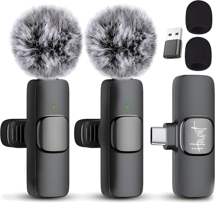 Kabelloses Mikrofon für Android USB-C Kompatibel mit Samsung s24 &amp; iPhone 15 Serie - Kabelloses Lava
