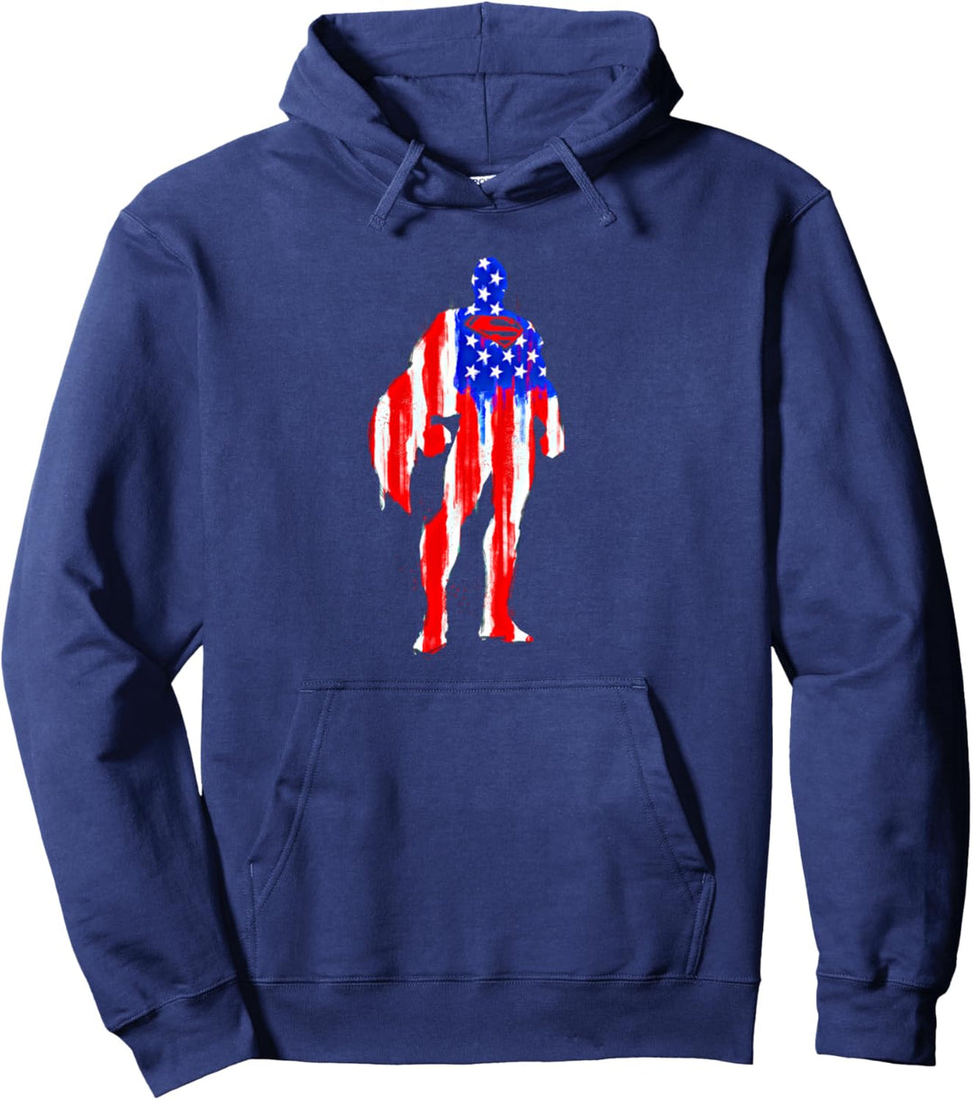 Superman Flag Silhouette Pullover Hoodie