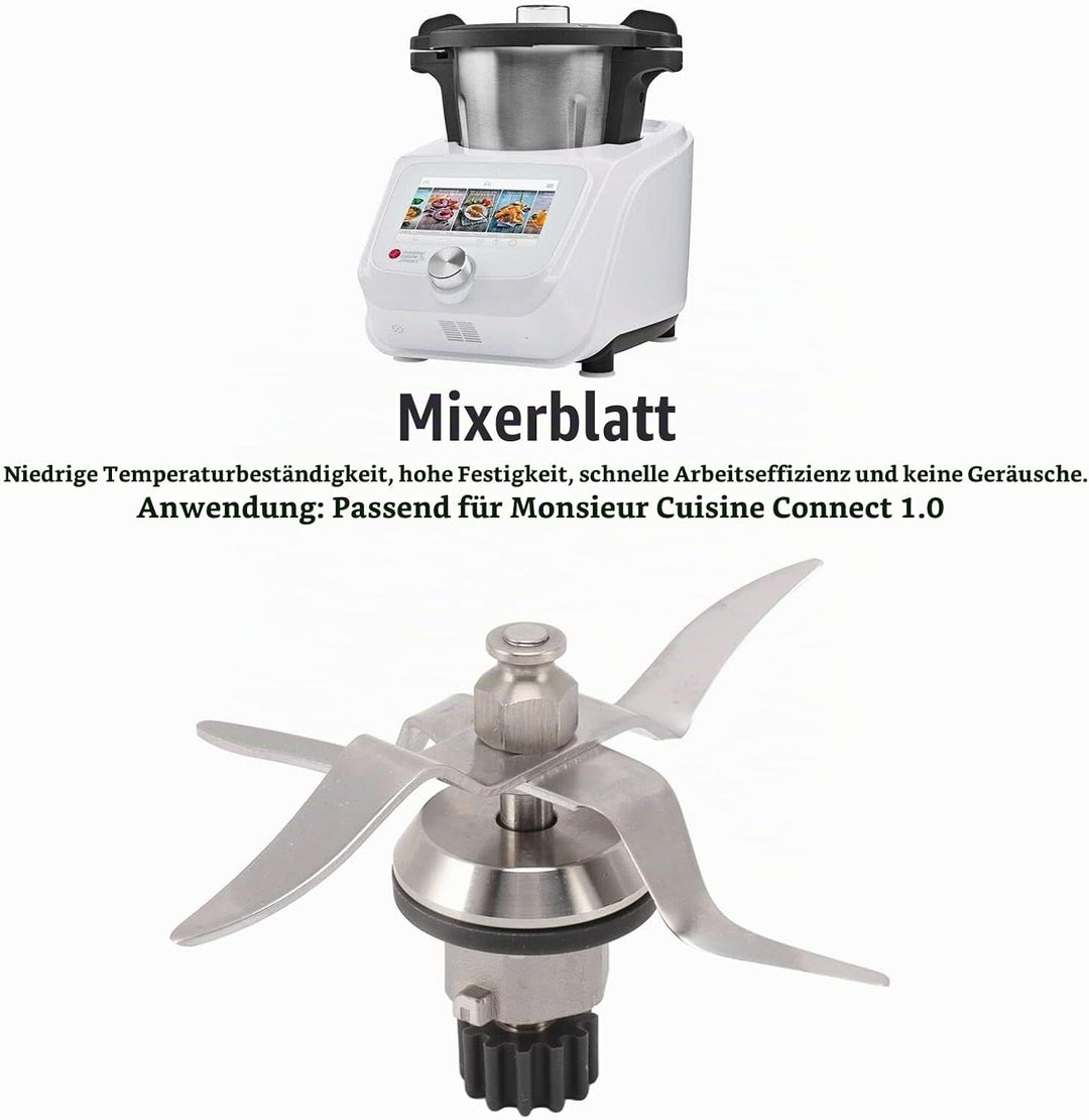 Mixer-Zubehör, 12-Zahn-Mixmesser, lebensmittelecht, leicht zu reinigen, rostfrei, für Monsieur Cuisi