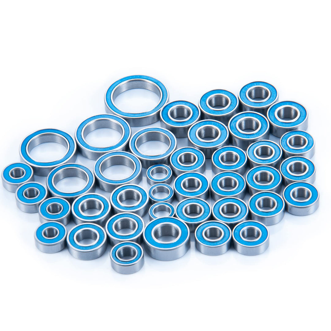 Runup 39 Stück Kugellager, Wheel Hub Axle Bearing Kit 1/10 RC Crawler Car TRX-4 Browco Blue Ball Bea
