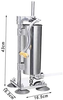 4 l Wurstfüller, aus Edelstahl, Profi-Würstmaschine, manuell, Fleischschieber mit 4 Röhren, ideal fü