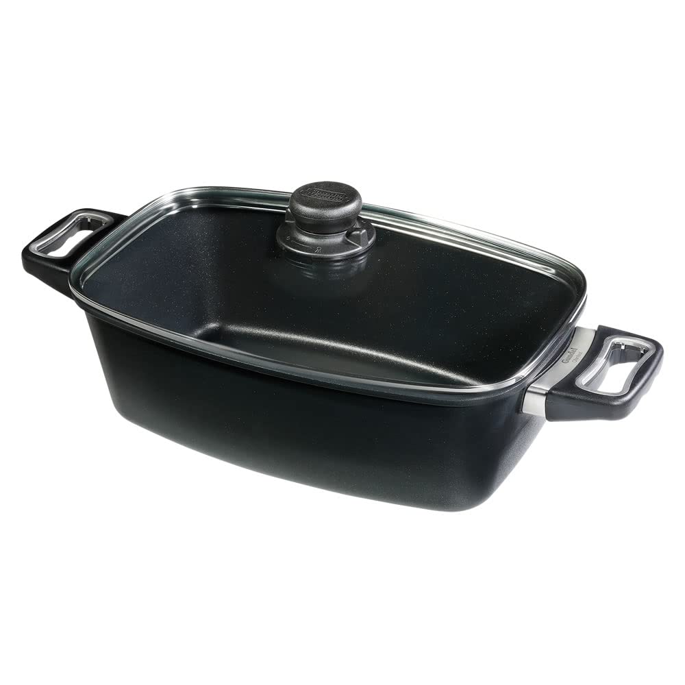 Bräter-Set Gundel Guss-Bräter mit Glasdeckel klein, 33 x 21 cm, Höhe 11,5 cm, BIOTAN-Oberfläche, bac