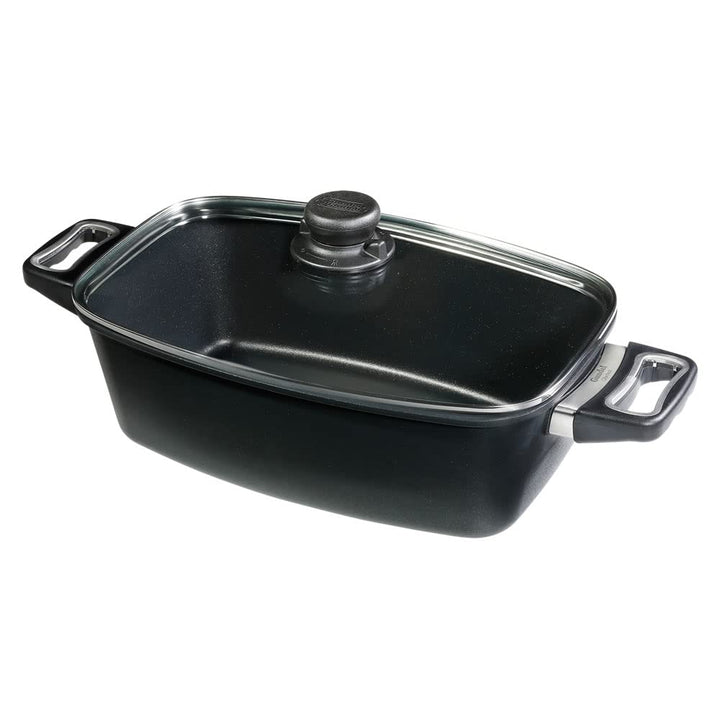 Bräter-Set Gundel Guss-Bräter mit Glasdeckel klein, 33 x 21 cm, Höhe 11,5 cm, BIOTAN-Oberfläche, bac