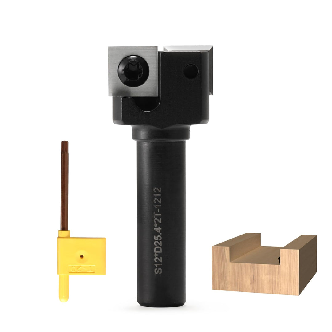Trvoxviq 2 Flöten Planfräser 12mm Schaft 25.4mm Schnittdurchmesser Hobelfräser mit Wendeplatten Plan