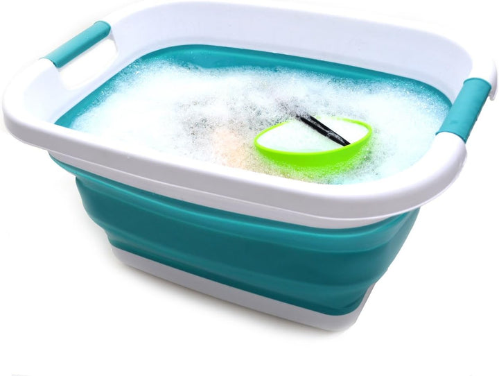 SAMMART 25L Zusammenklappbarer Wäschekorb / -wanne - Faltbarer Aufbewahrungsbehälter/Organizer - tra
