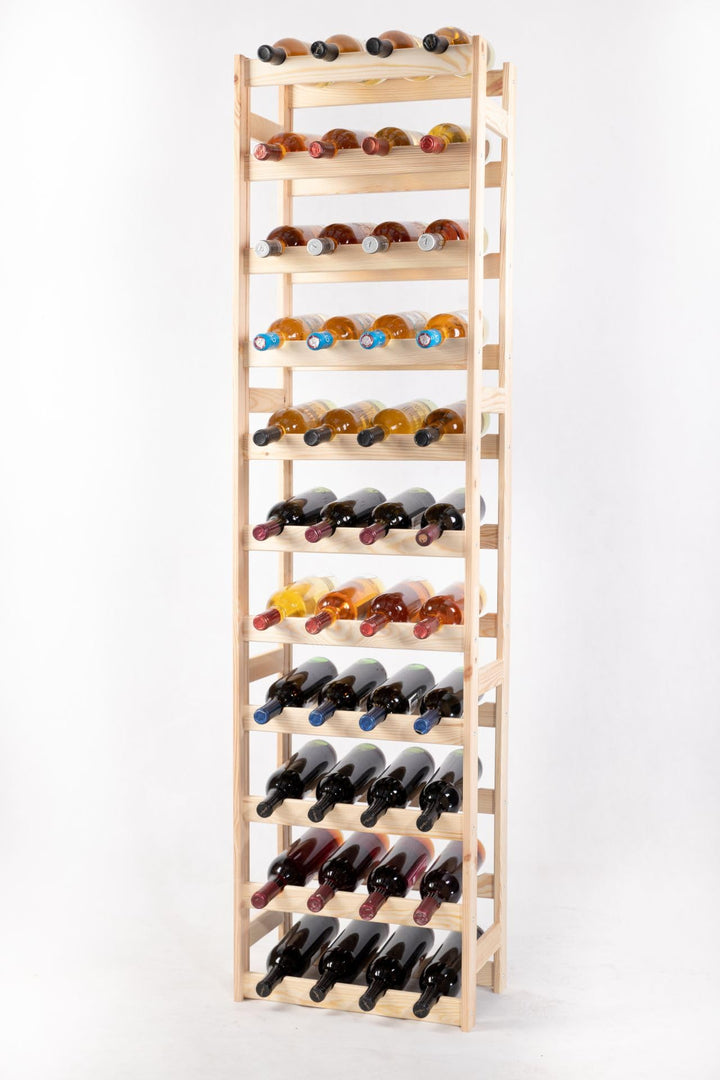PROREGAL Weinregal PINOTWINE | HxBxT 166x43,4x25cm | 44 Flaschen | Massives Kiefernholz | Natur unbe