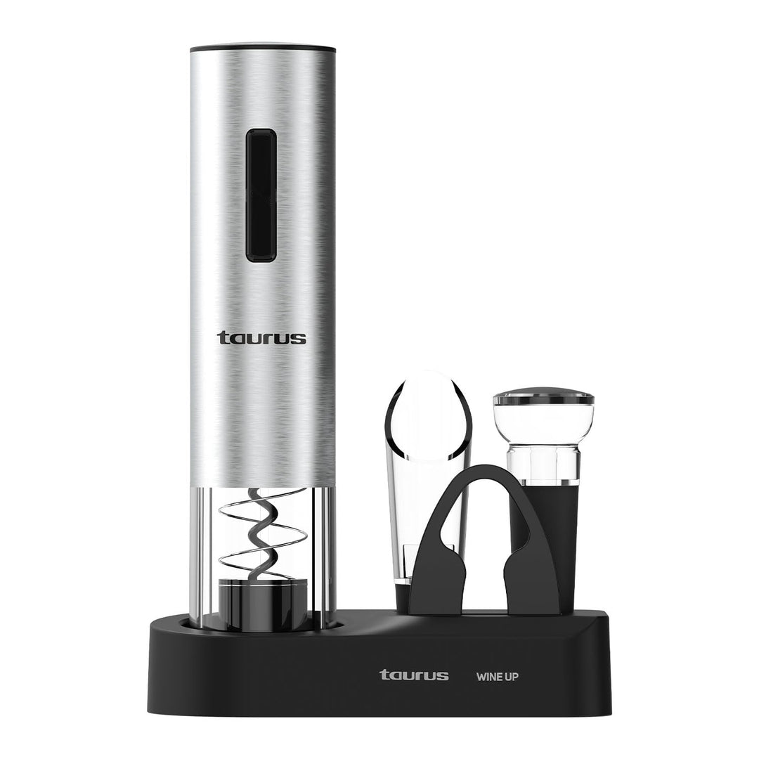 Taurus – Elektrischer Weinöffner Wine Up, kabellos, entkorkt in 6–8Sekunden, LED-Licht, inkl. Folien
