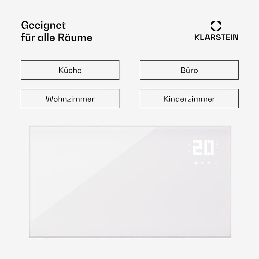 Klarstein Infrarotheizung mit Thermostat, 480W Elektroheizung, Smart Home Bild-Infrarotheizung zur W